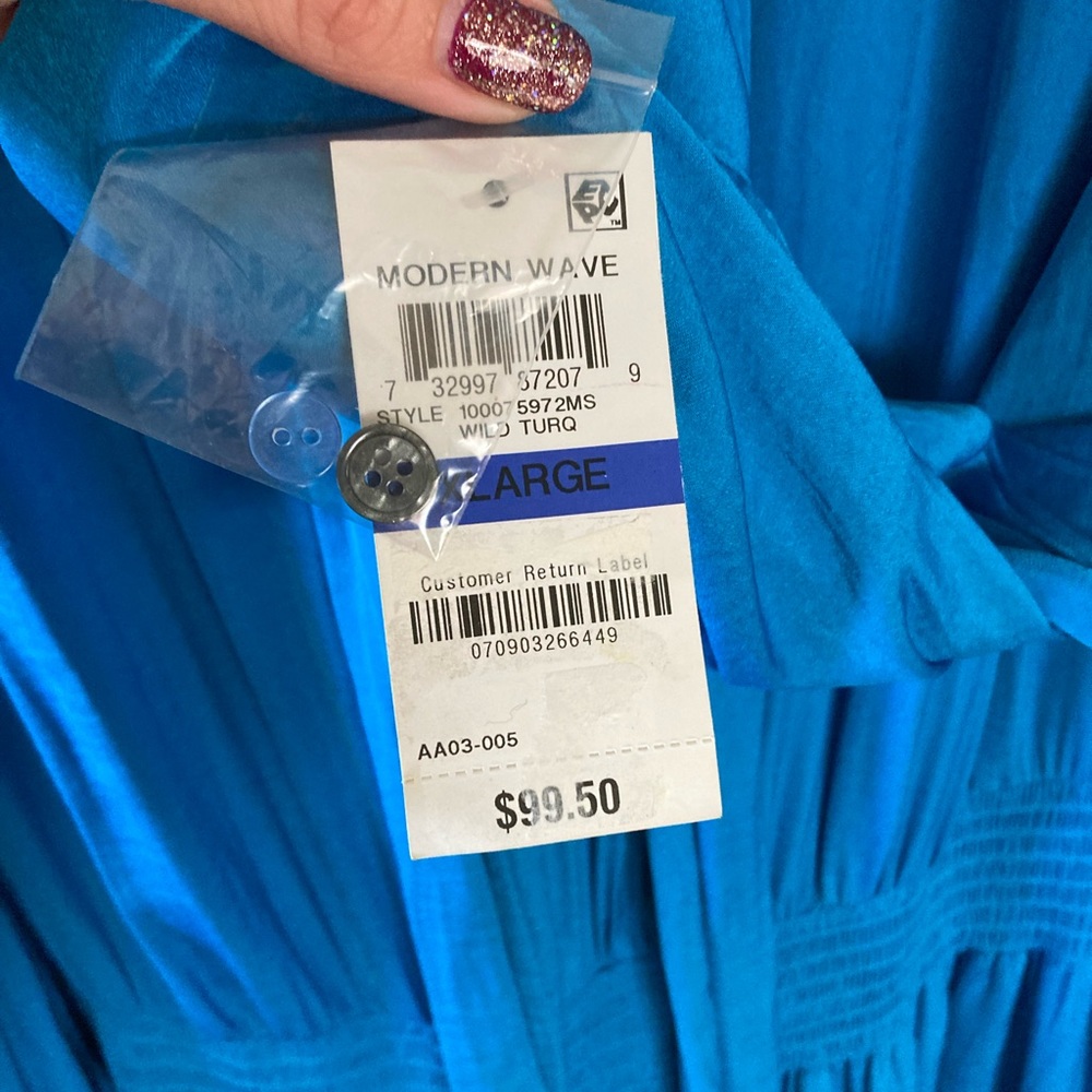 ALFANI | NWT Modern Wave Long Sleeve V-Neck Dress - Picture 11 of 11